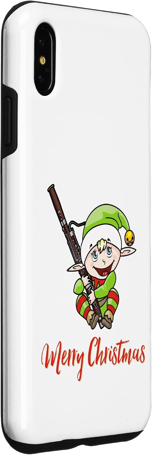 Christmas Bassoon Player Holiday Music Elf Woodwind Case for iPhone Xs Max image 3