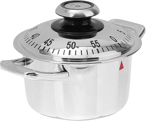 SOLUSTRE Temporizador de cocina mecánico Recordatorio temporizador recordatorio mecánico en forma de olla Temporizador mecánico Alarma giratoria con
