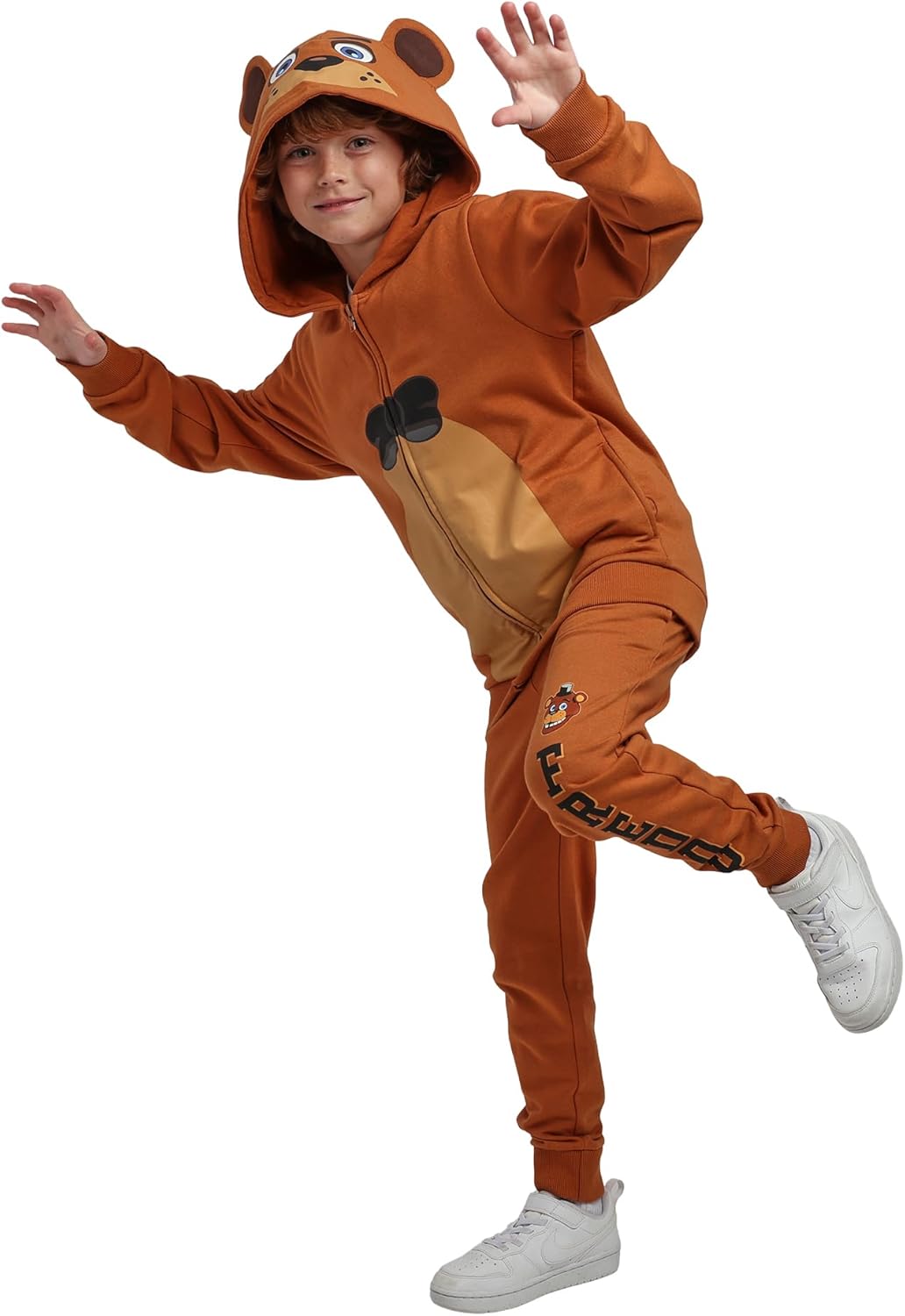 Bioworld Five Nights At Freddy's Freddy Fazbear Boy's 2-Pack Cosplay Zip Front Hoodie & Joggers Set