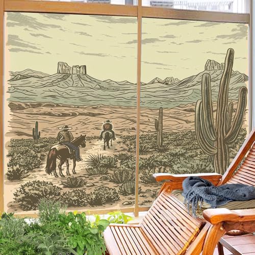 Vinilo adhesivo para ventana Abstract Cowboy 2 piezas 17.7x23.6 pulgadas miniatura 4