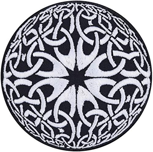 Viking Patch for Clothing | Vikings Sticker for All Fabrics and Leather | "Til Valhall" Valhalla Emblem allfather Odin | Embroidered Fabric Applique | 80x80 mm