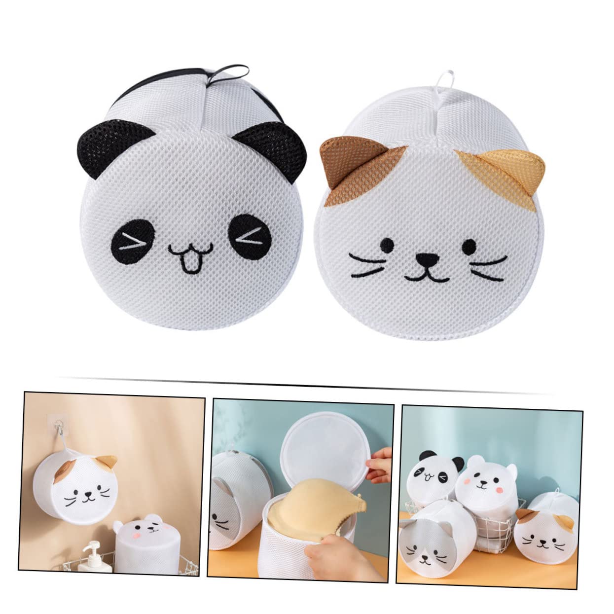 Zerodeko 3 Set Di Sacchetti Per Bucato A Rete Con Motivo A Cartoni Animati - Sacchetti Per Lavare Biancheria Intima E Calzini Per Lingerie Delicata Per Lavatrice 2 Pezzi * 3