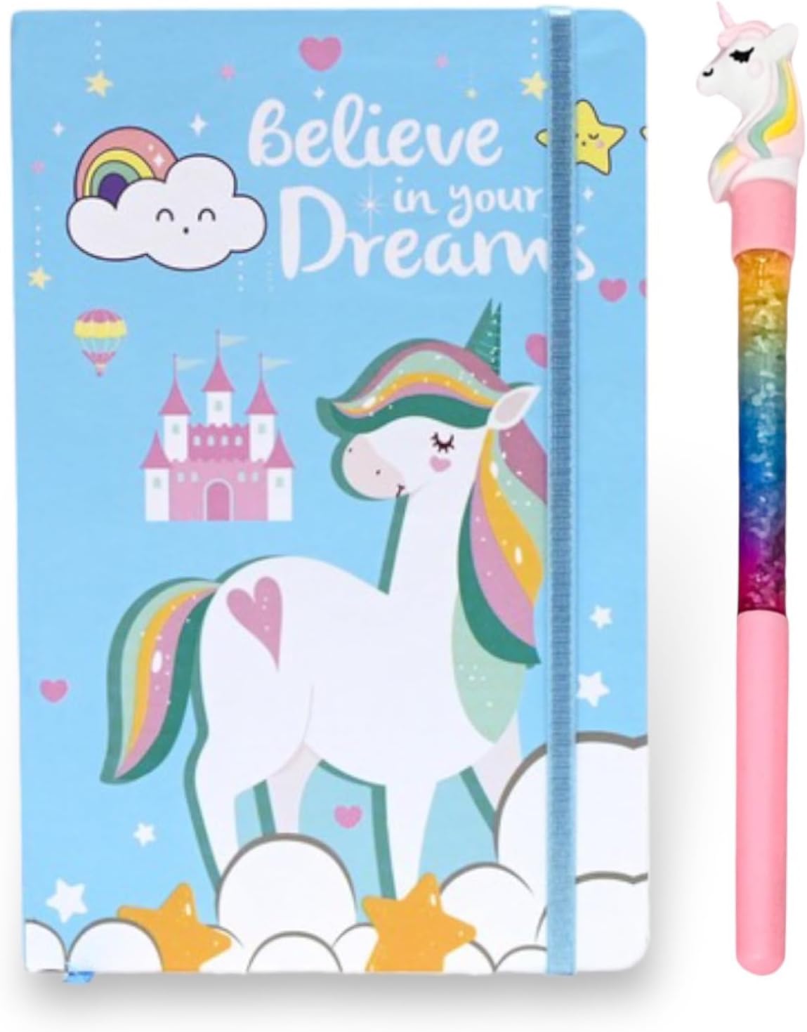 Generic Le Delite Unicorn Diary With Pen I Lock Diary With Alastic Strap Band I Secret Diary Journal For Girls Kids I Cute Stylish School Stationary I Birthday Party Return Giftts - 100