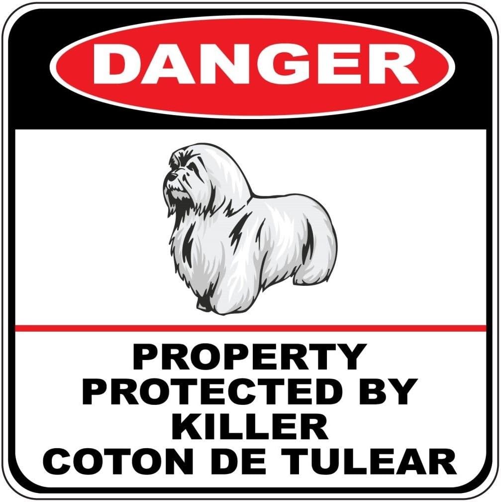 Danger Property Protected Killer Coton De Tulear Dog Crossing Novelty SignVinyl Sticker Decal 8