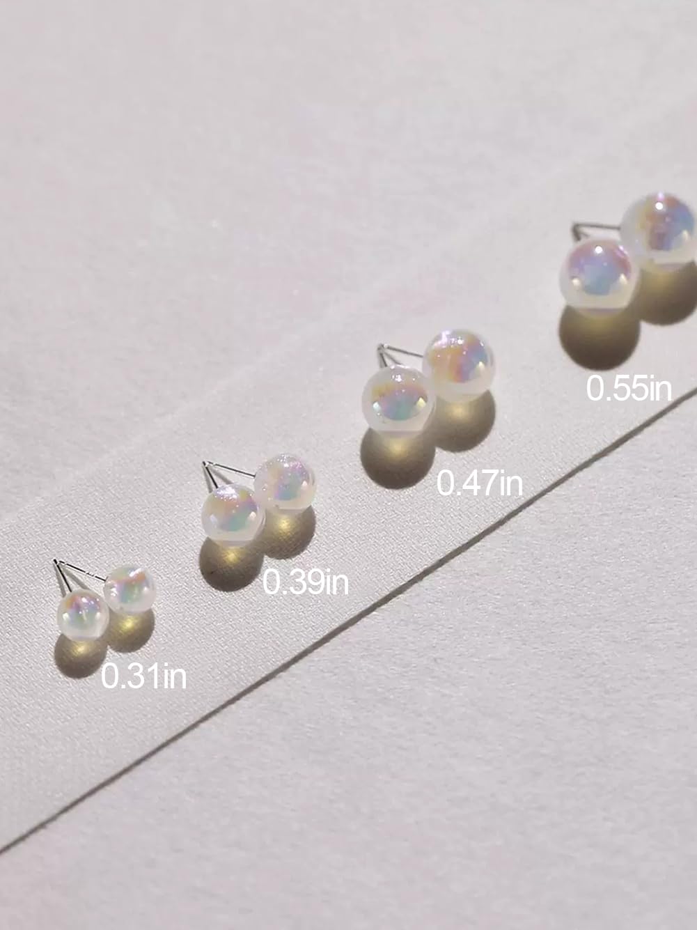 Elegante hypoallergene Perlen-Ohrstecker mit buntem Glanz-Finish für Damen und Mädchen