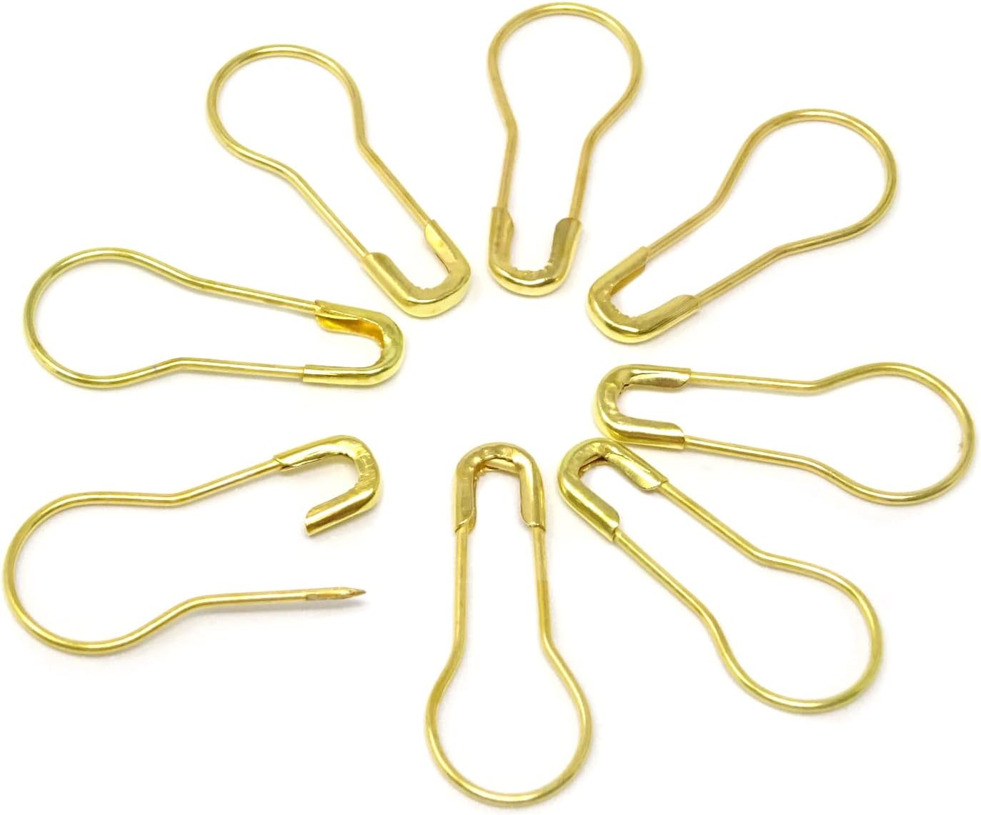 Honbay 1000PCS 22mm Mini Metal Safety Pins Gourd Pins Bulb Pins Calabash Pins Clothing Tag Pins for Sewing, Craft Projects, Jewelry Making and Home Use (Gold)