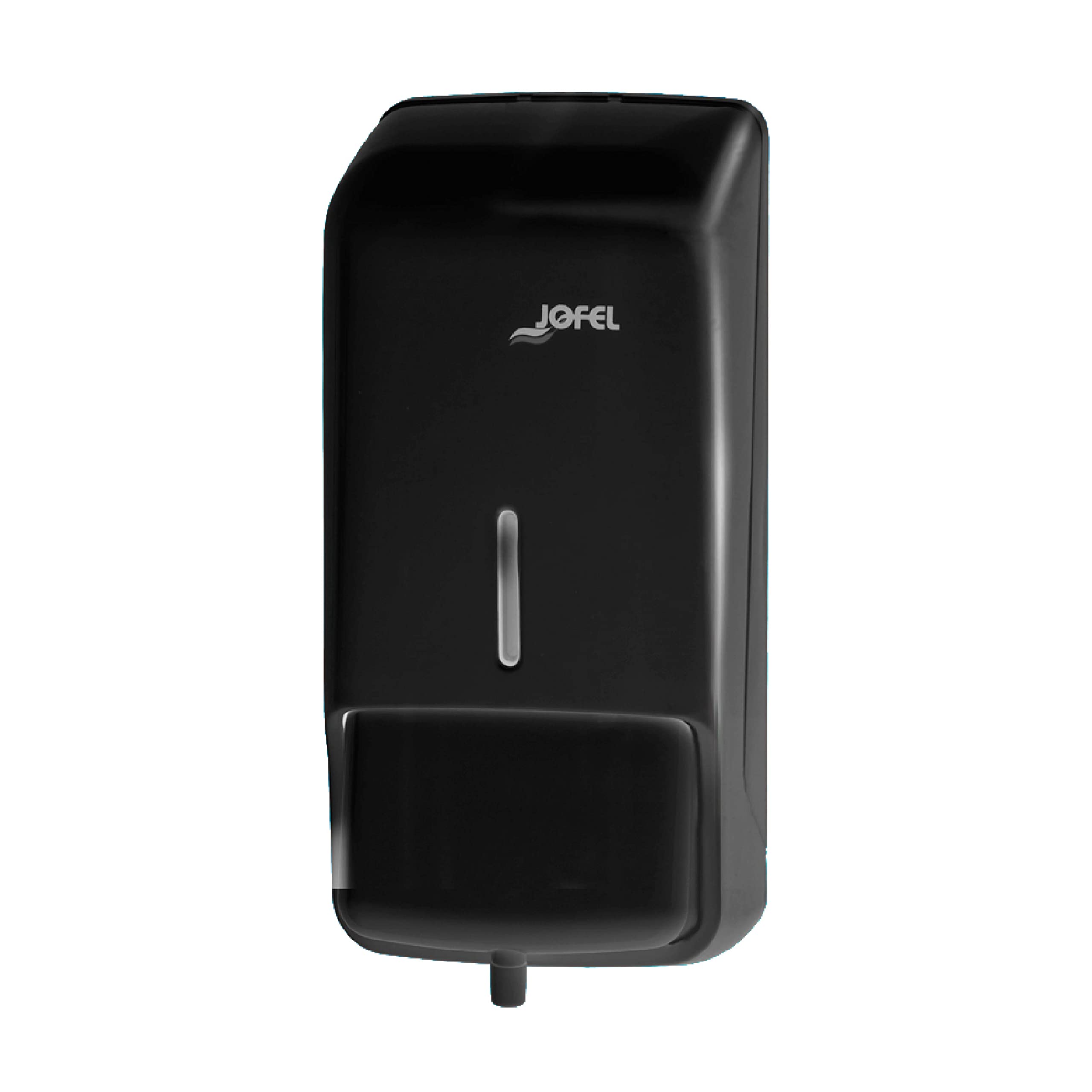 Jofel - Dosificador de Jabón para Pared, Rellenable con Espuma con Capacidad de 0.8L, Dispensador Jabón Baño, Carcasa ABS, Azur AC40000, Negro