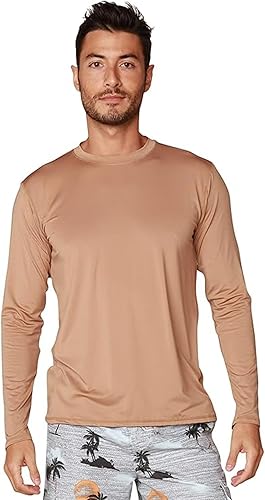 INGEAR Mens UPF 50+ Long Sleeve Sun Shirt Quick-Dry UV Protection Rash Guard for Fishing, Hiking Swimming & Outdoor Sports