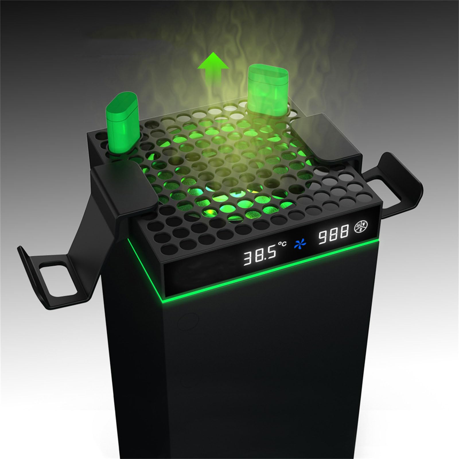 Ventilador de refrigeración para ventilador automático, velocidad ajustable por temperatura, pantalla LED, rendimiento de refrigeración