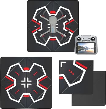 Universal Drone Landing Pad - Fast-Foldable, Portable, Weighted for Wind Resistance | Waterproof Landing Pad Compatible with DJI Mini 4k/3/5 Pro, Mavic 4, Air 7s, Neo, and FlipBlack