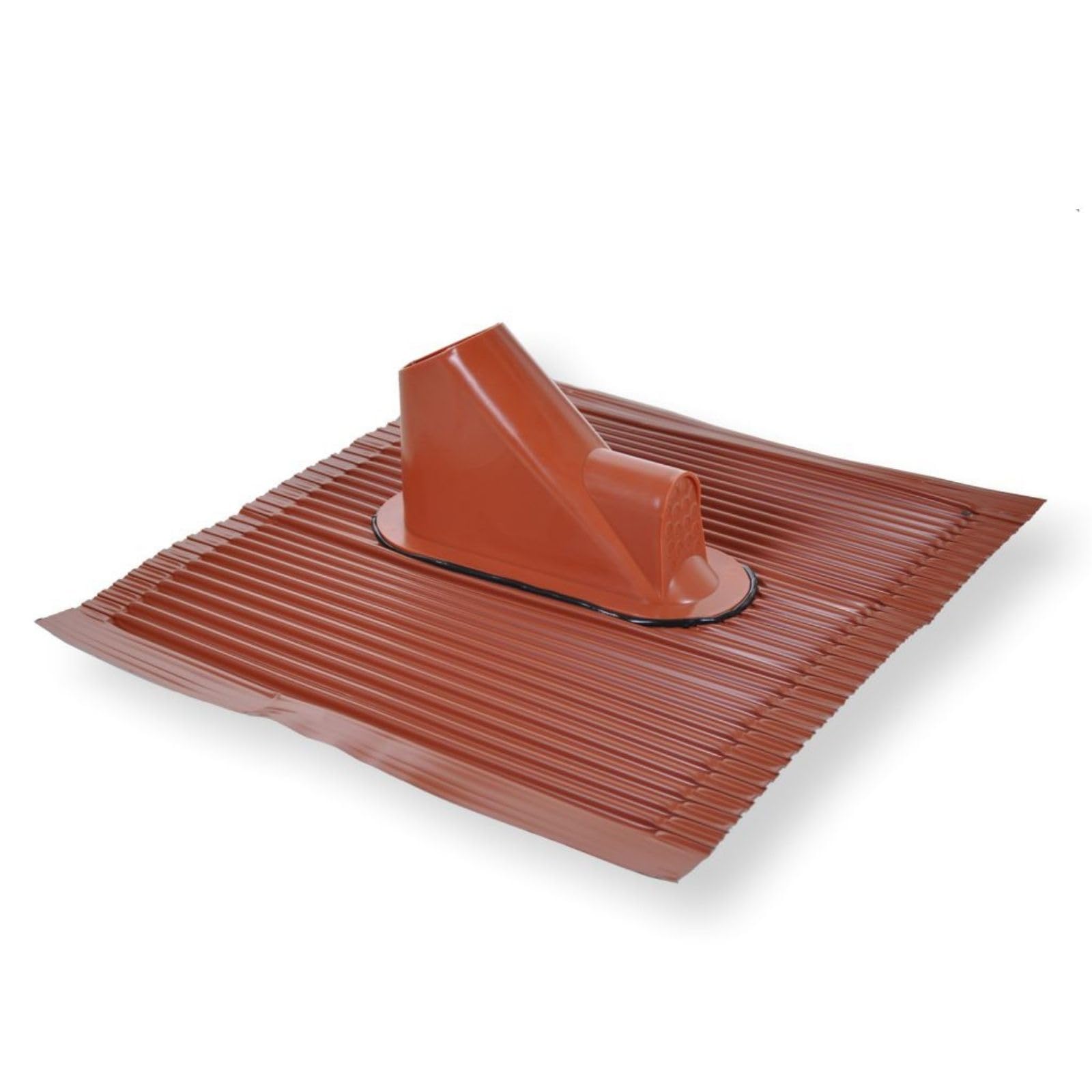 Aluminium Dachziegel 45 x 50 cm rot - mit Kabeldurchführung I Antennenziegel für Mast bis 60 mm Durchmesser I Universal Dachdurchführung wetterfest I Zubehör Antennenmast
