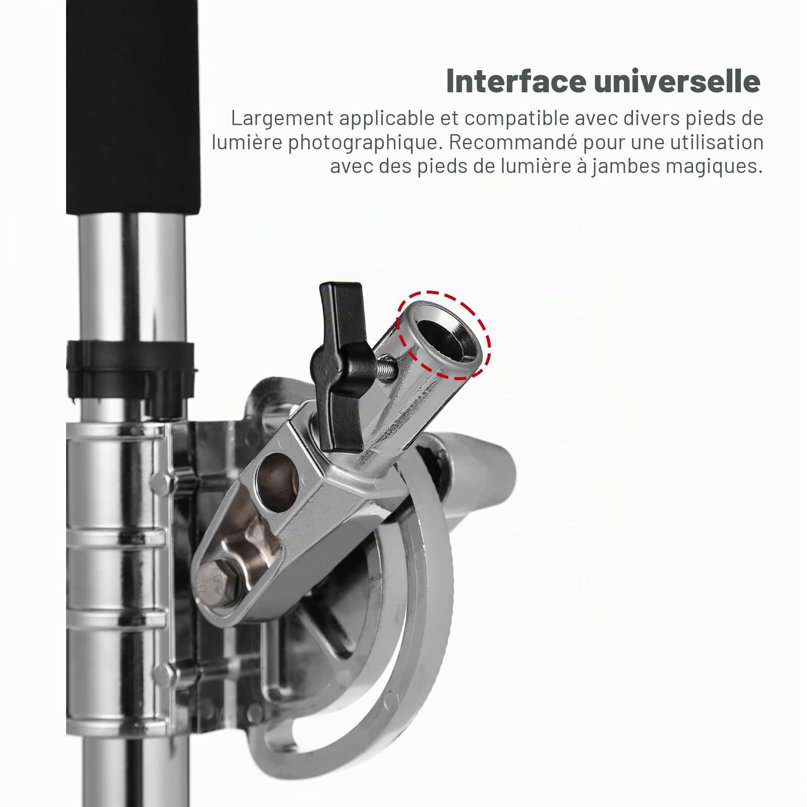 AMBITFUL MF-01 Bras croisé en acier inoxydable lourd 232 cm pour studio photo Bras de perche 94 cm – 232 cm 37-91 pouces