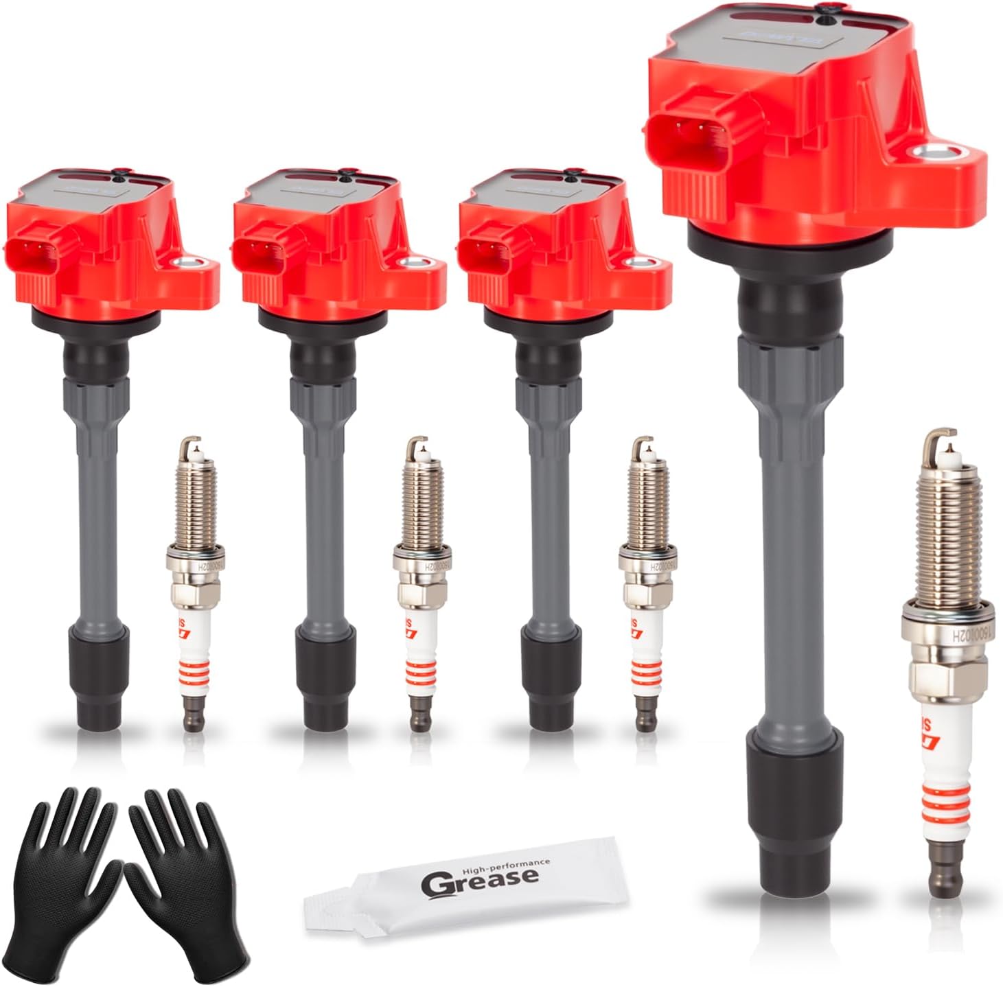 Set of 4 Upgraded Ignition Coil Pack and Spark Plugs fits for 2016 2017 2018 2019 2020 Honda Civic, 2015-2019 Honda Fit 1.5L 2.0L L4 Naturally Aspirated Replaces UF749