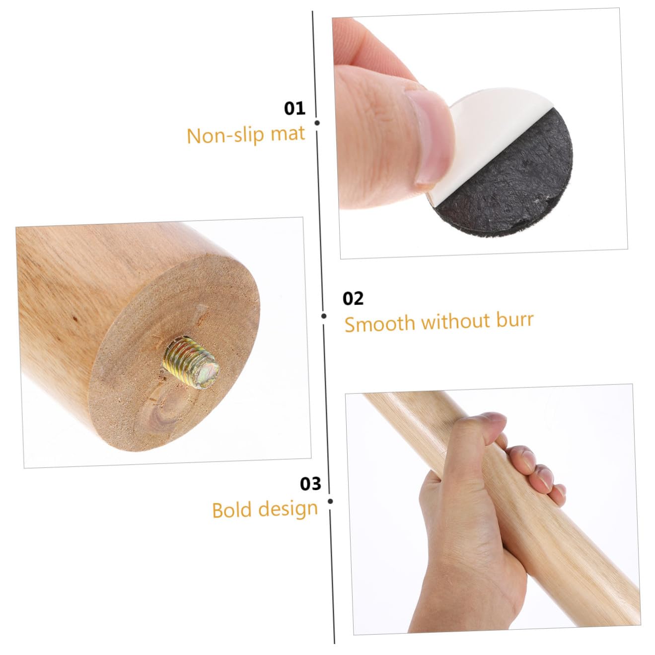 jojofuny Patas de Madera para Muebles, 4 Juegos de Patas de Sofá