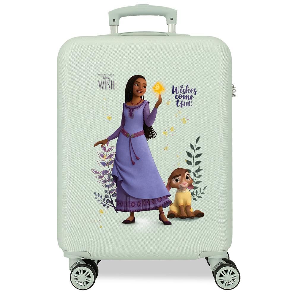 Disney Wishes Come True Valise de Cabine Verte 38x55x20 cm Rigide ABS Fermeture à Combinaison latérale 34L 2 kgs 4 Roues Doubles Bagages Main, Vert, Talla única, Valise de Cabine