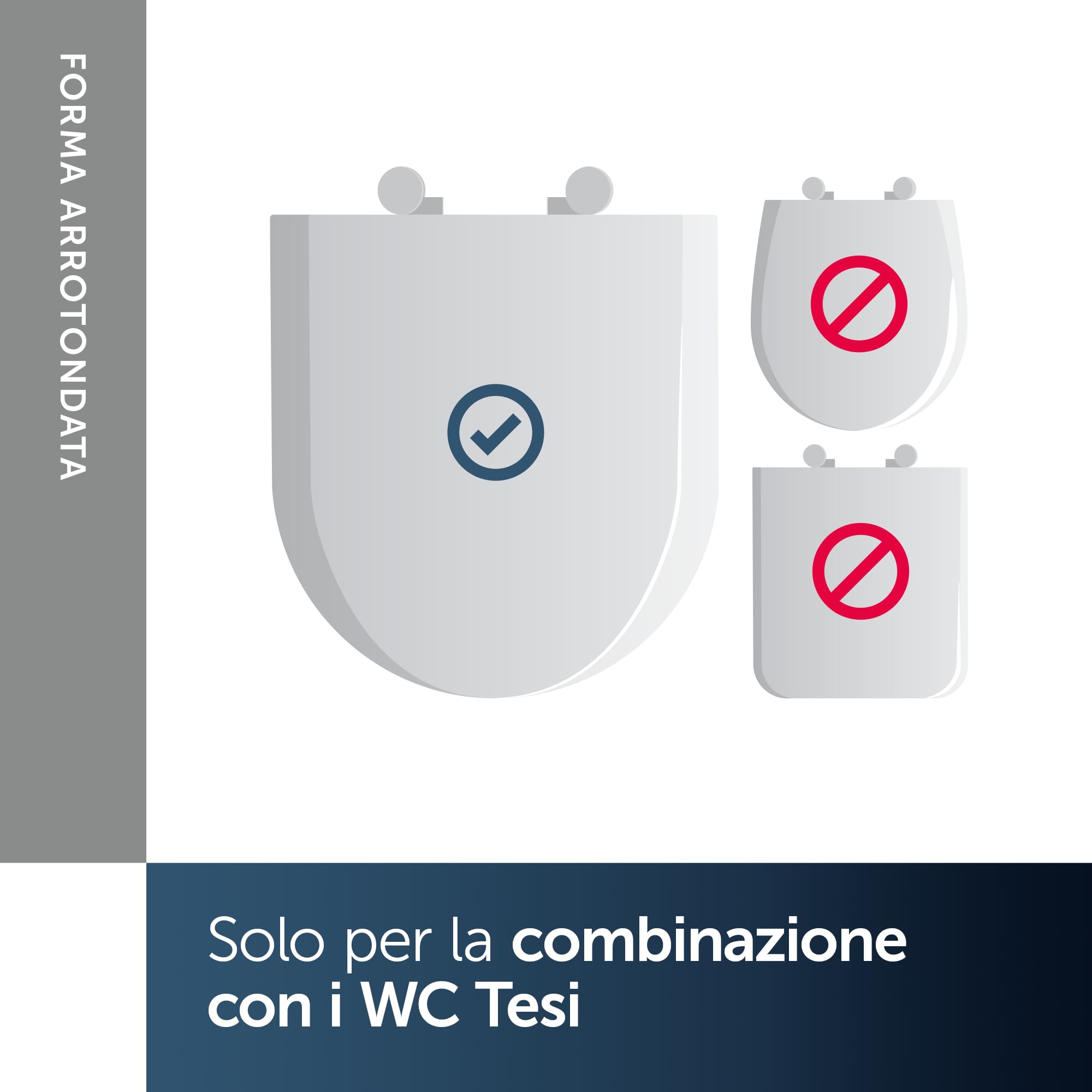 Ideal Standard Tesi sedile per WC con forma a D sottile – Bianco (Alpin) | con funzione di sgancio rapido per una facile pulizia, in robusto duroplast – Bianco (370x450x45 mm)