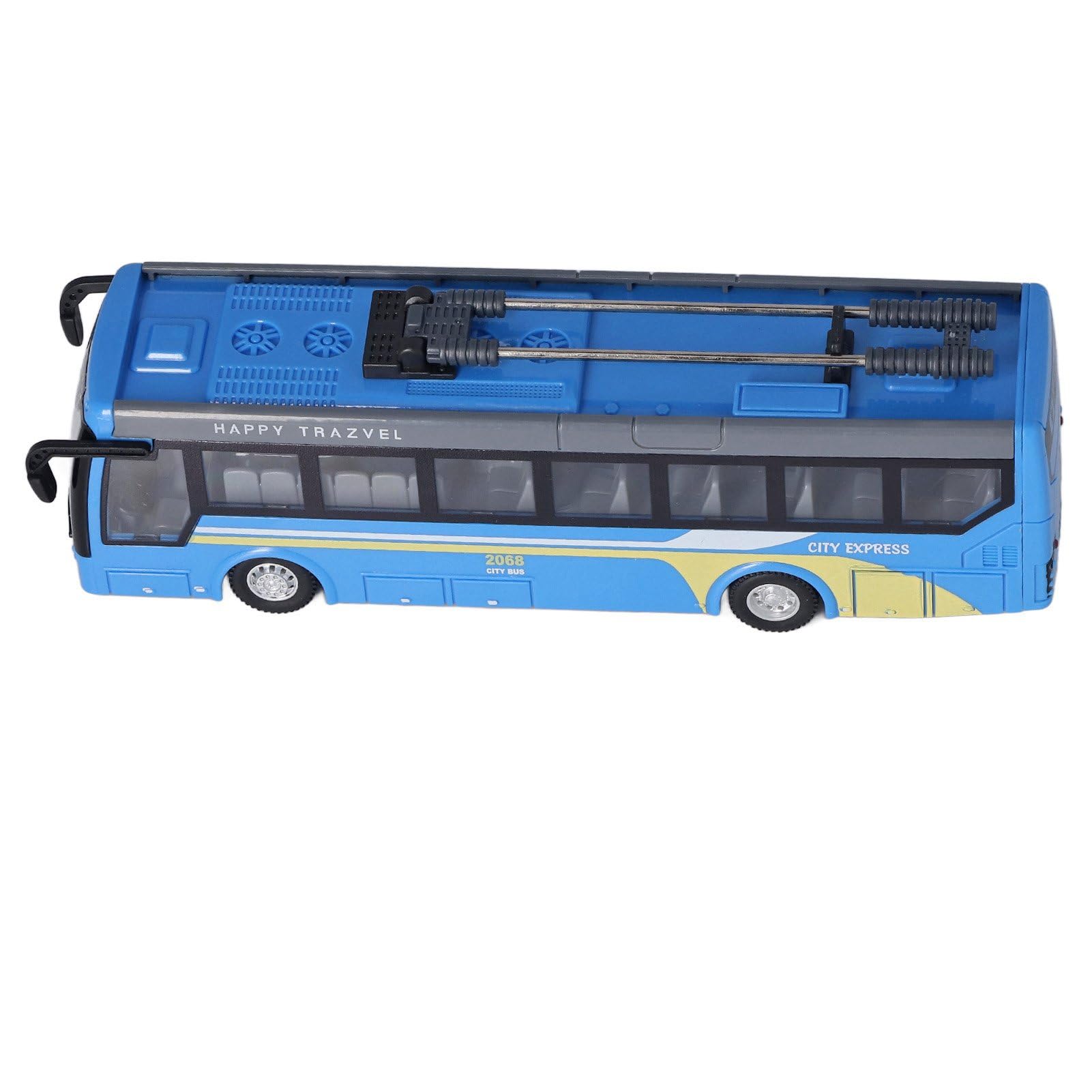 Doppeldecker-Bus-Spielzeug, Ferngesteuerter Schulbus mit Hoher Simulation, Alle Richtungen, Wiederaufladbar für Kinder (Blau)