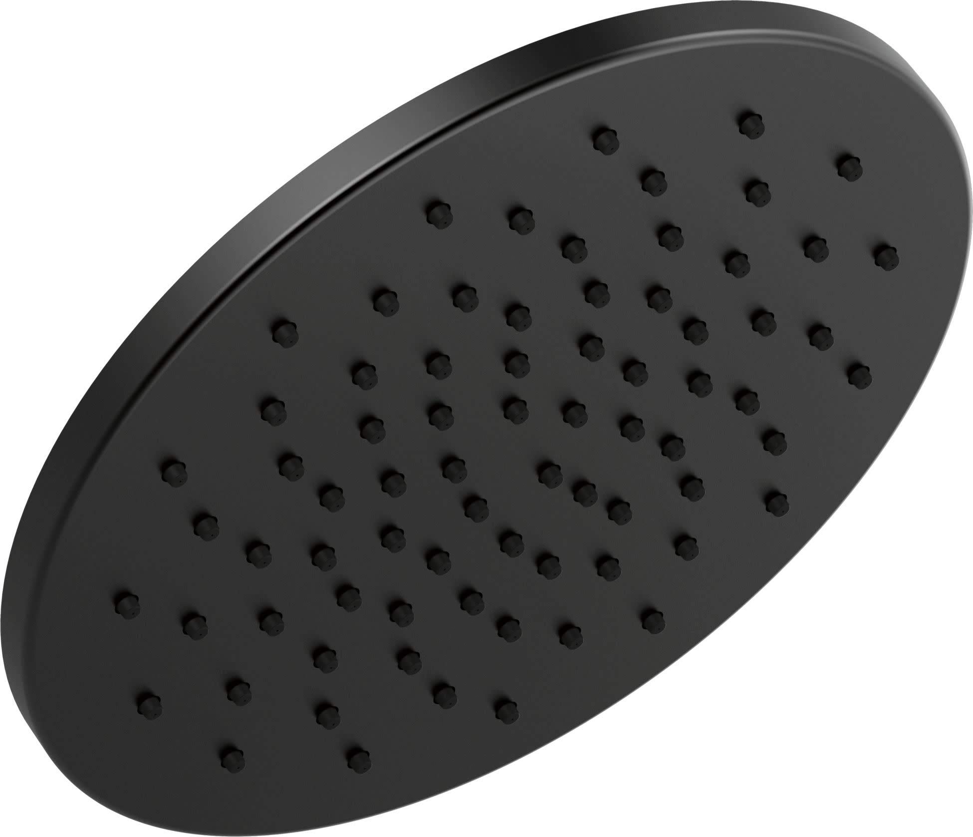 Photo 1 of Delta Faucet Single-Spray Raincan Shower Head, Black, Rainfall, Round, Metal, 1.75 GPM Flow Rate, Water Saving Shower Head, Matte Black 52158-BL