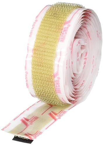 VELCRO 1021-AP-PSAH Cinta de sujeción tejida de nailon beige, tipo gancho, adhesivo sensible a la presión, 12" de ancho, 5' de longitud