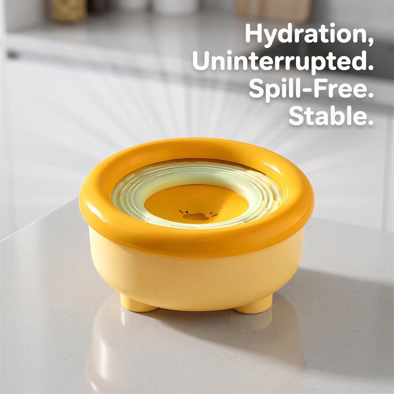 Bol d'eau Flottant, Grande capacité de 51 oz, sans déversement, avec Disque buccal Anti-Humide, mangeoire à Eau Lente Anti-éclaboussures, Base antidérapante, Orange et Vert for Chiens et Chats