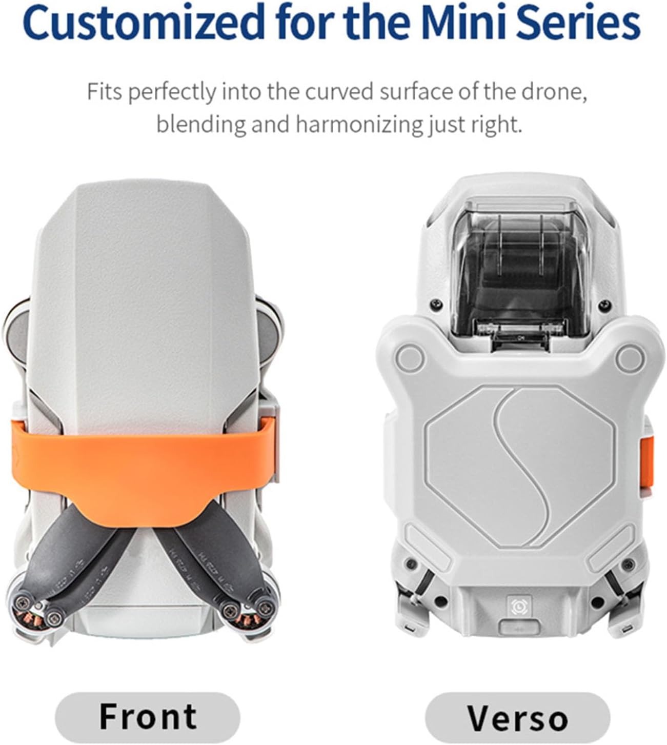 Generic Mini 4K/Mini 2 SE/Mini 2 Propeller Holder,Prop Strap Guard Protector Stabilizer Drone Accessories Compatible for DJI Mini 4K/Mini 2 SE/Mini 2, Grey+orange