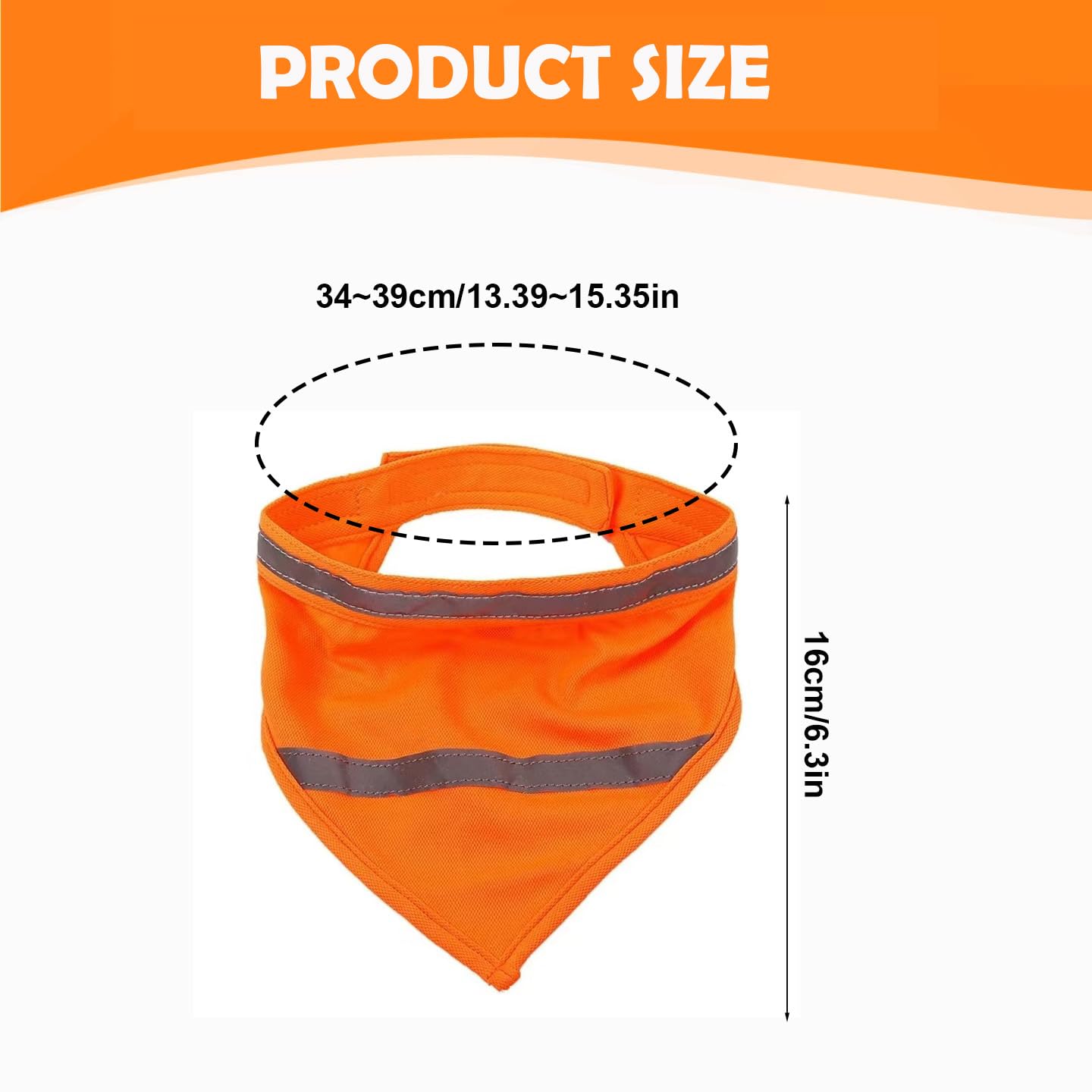 Gaodercha 1pc Reflective Dog Bandana Safety Reflective Pet Bibs Orange Washable Triangle Dog Comfortable Collar Bib Neckerchief for Small Dogs Cats Pets Camping Hunting Travel Walking - Image 2