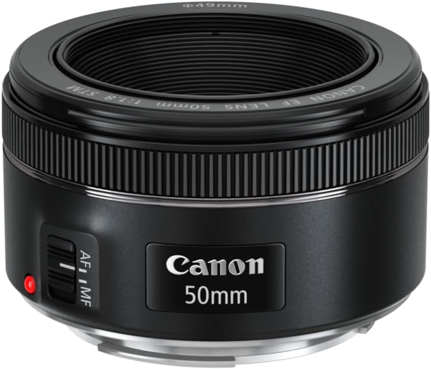 EF 50 mm 1.8 STM Lens - Compact and Lightweight Lens for Canon DSLR Cameras, Fast Aperture, Smooth Focusing - Ideal for Portraits and Creative Photography