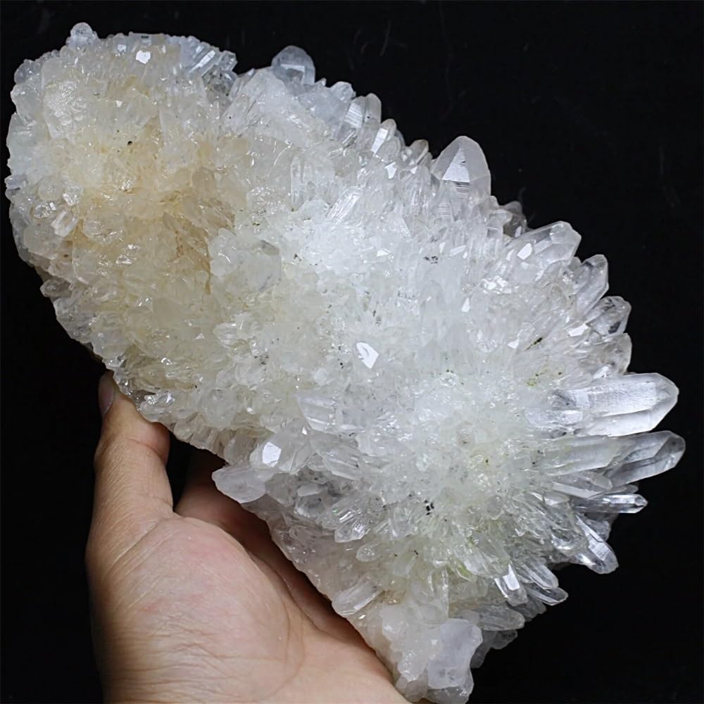 Amazon.co.jp: 天然石 透明天然白色菊水晶クラスター水晶標本(Size:500