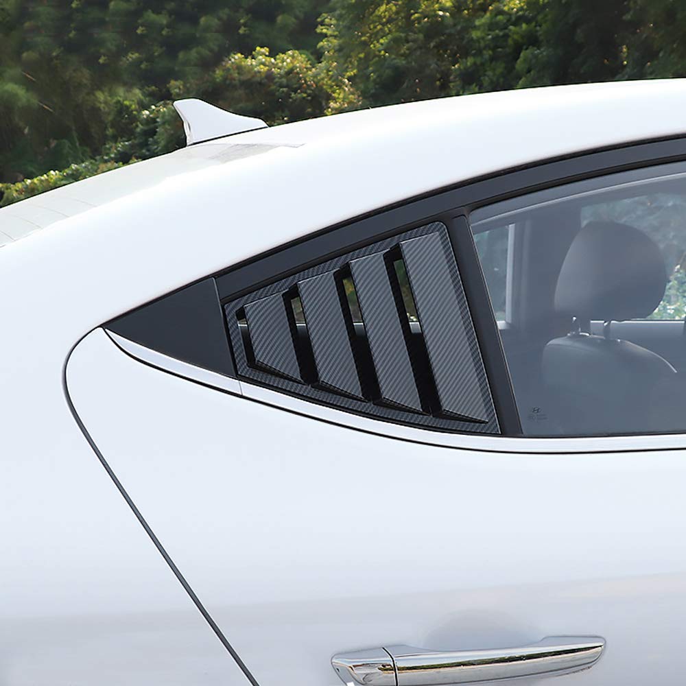 HIGH FLYING for Hyundai Elantra Sedan 2017 2018 2019 2020 ABS Back Side Window Scoop Louvers Cover 2pcs (Not Fit Hatchback Version, Carbon Fiber Grain)