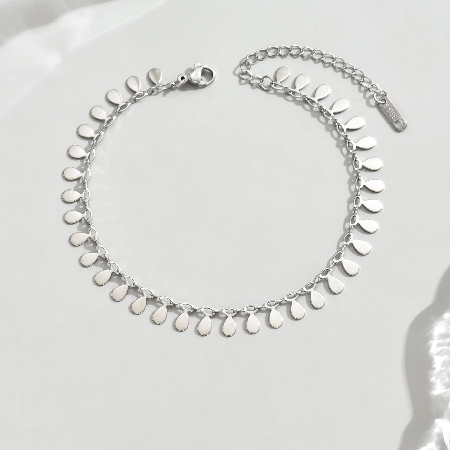 18K Gold Plated Ankle Bracelets for Women Dainty Star Coin Teardrop Square Tassel Anklets Cute Dangle Foot Chain Stainless Steel Beach Foot Jewelry - Image 6