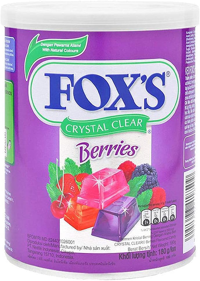 Fox's Crystal Clear Mix Berries Candy, 6.35 oz ℮ 180 g