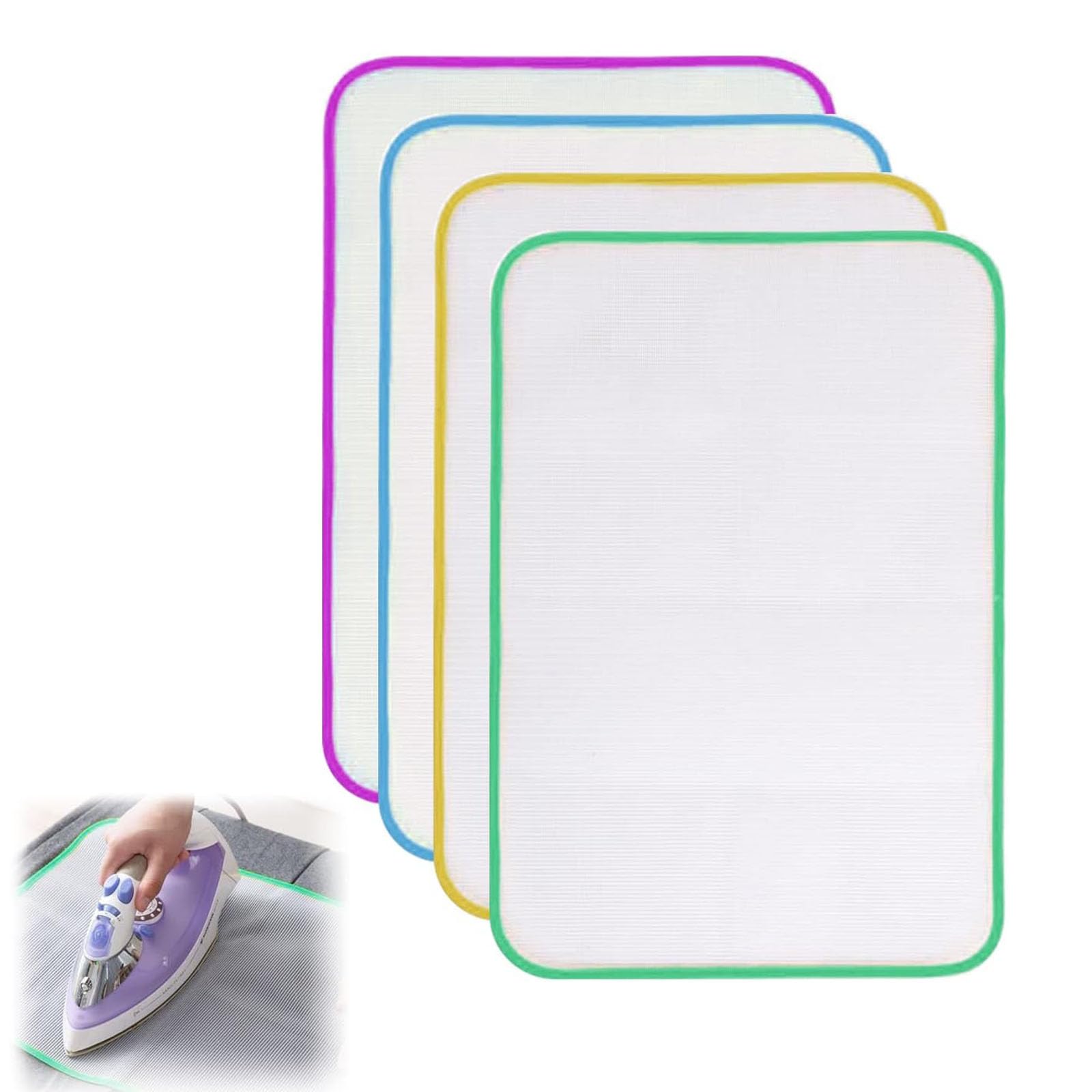 4Pcs Ironing Mat Piece Set, Heat-Resistant Iron Mat for Ironing Clothes, Iron Board Cover with Mesh Net, Protects Delicate Garments, 35 * 50 and 40 * 60 cm-image-25