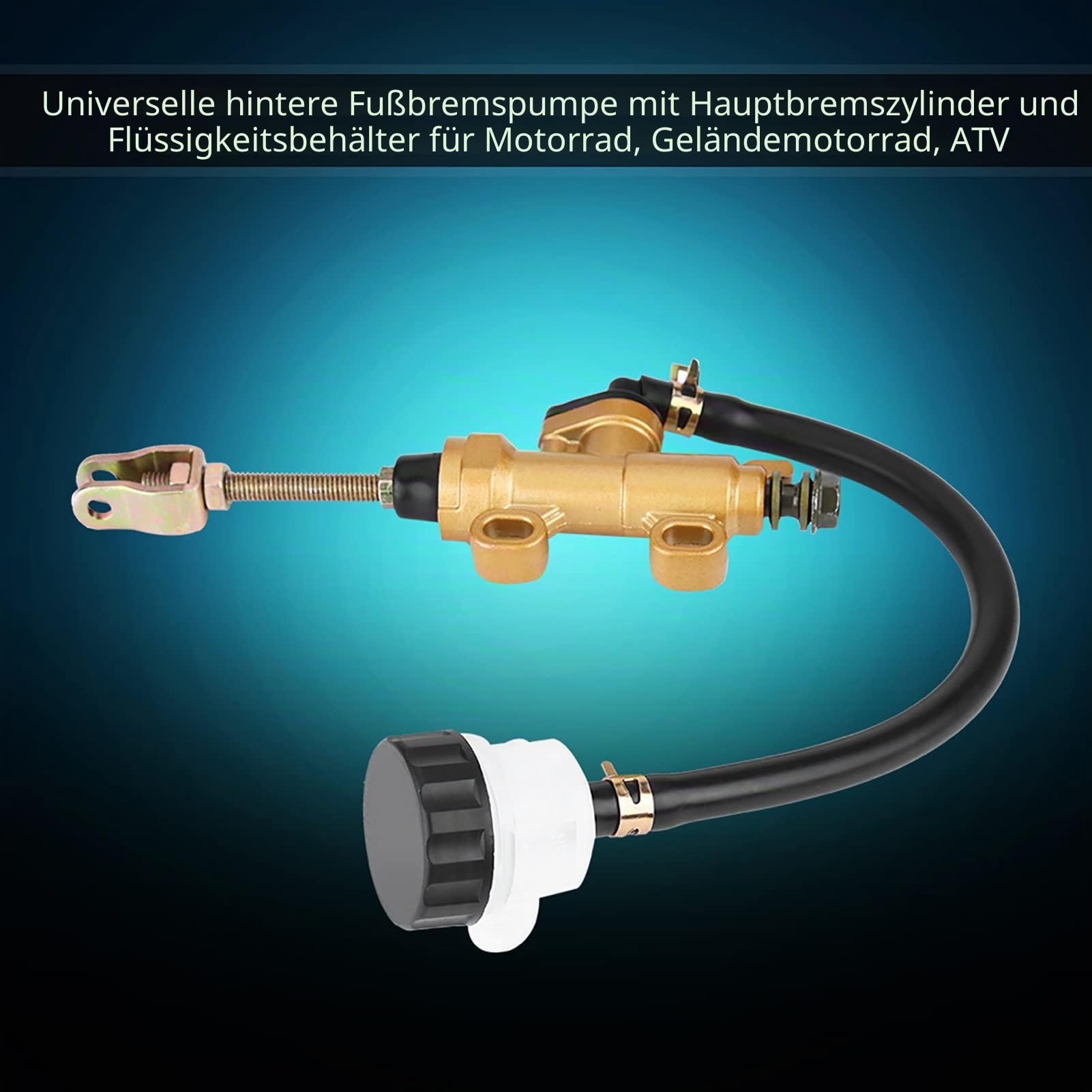 Motorrad Hydraulische Bremszylinder, Universal hinteren Fußbremse Hauptbremszylinder Pumpe Hydraulische Pumpe mit Reservoir für Motorrad Dirt Fahrrad ATV