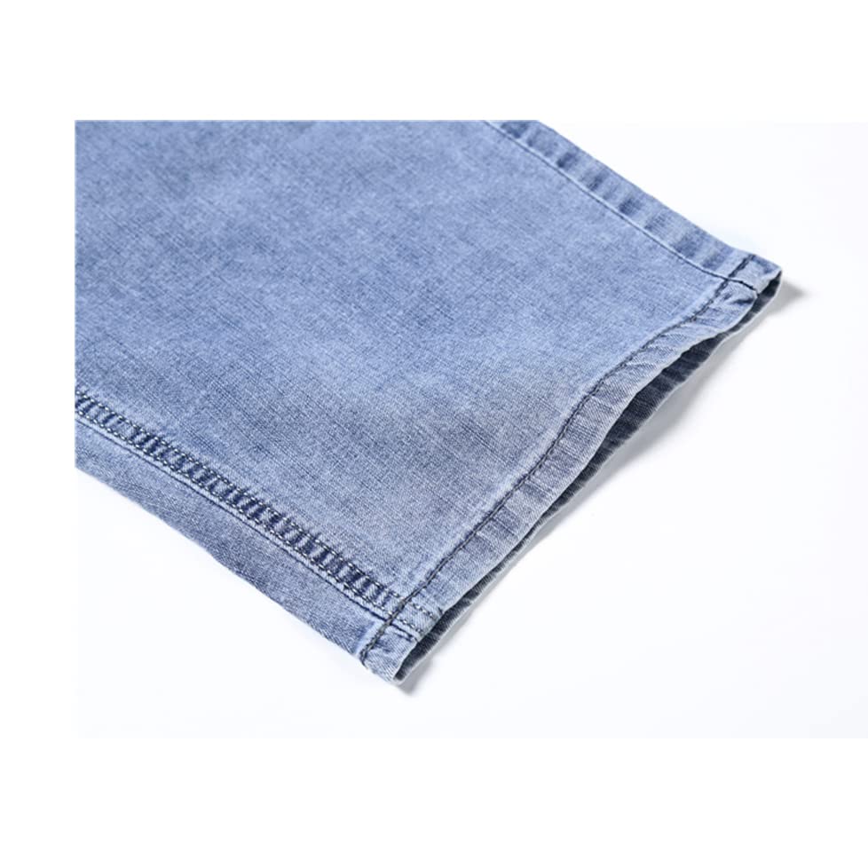 Short d'été classique pour homme KEHAIOO en coton stretch bleu clair