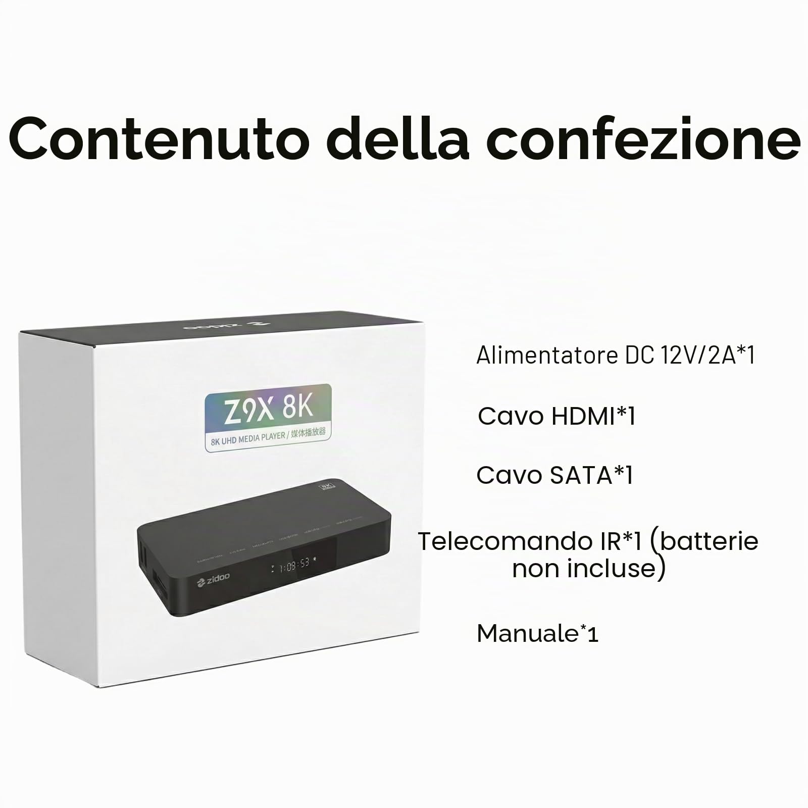 zidoo Lettore multimediale Z9X 8K HDR, Android 11 OS, processore Amlogic S928X-K 6G+64G, motore video VPU e motore di immagine VS10, Blu-ray 4K Ultra HD, BDMV/ISO, per riproduzione video e audio