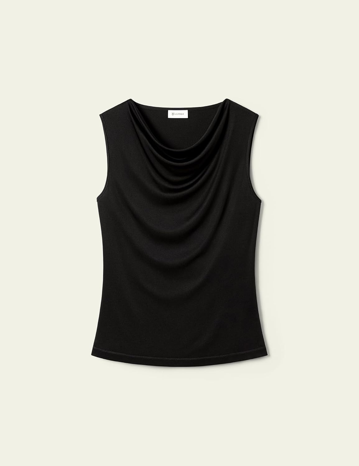 LilySilk Women Pure Silk T-Shirt Sleeveless Slim Fit Cowl Neck Tank Top Silk Jersey Shirt - Image 4