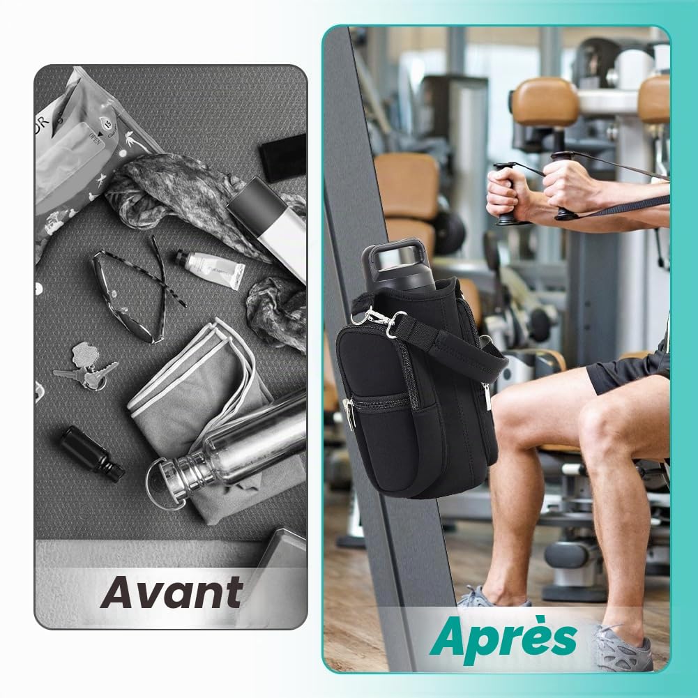 Tiiyee Sac Magnétique Sport, Sac Magnetique Salle de Sport avec Sangle | Réglable et Compartiment Téléphone Porte Gourde Magnetic pour Femmes et Hommes Gym Bag pour Voyages Fitness Sport