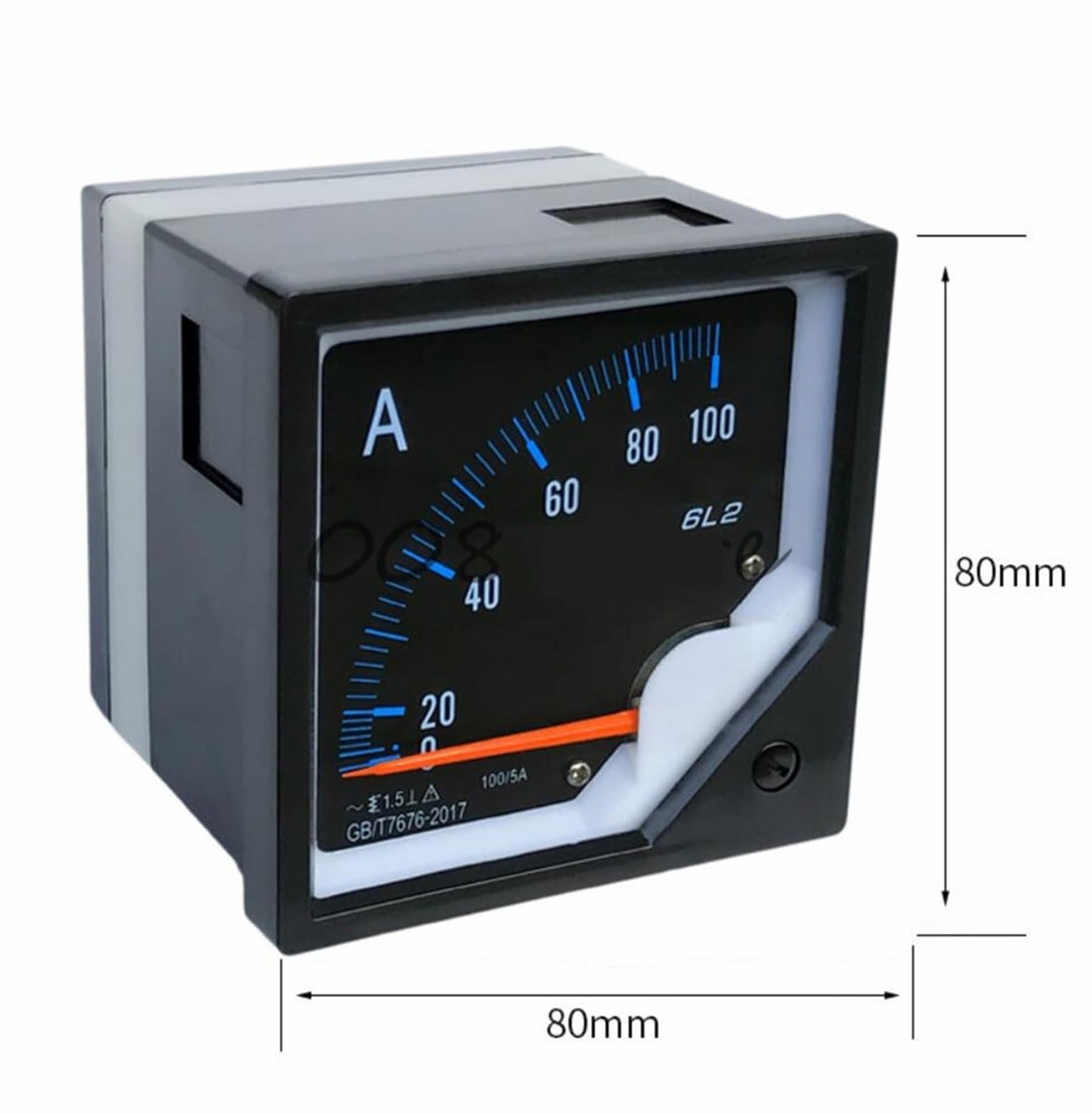 Ampèremètre analogique à pointeur 6L2-A, 80mm X 80mm, AC50/5A AC100/5A AC2000/5A AC3000/5A, Type pointeur AC, 1 pièce(AC 2000 A)