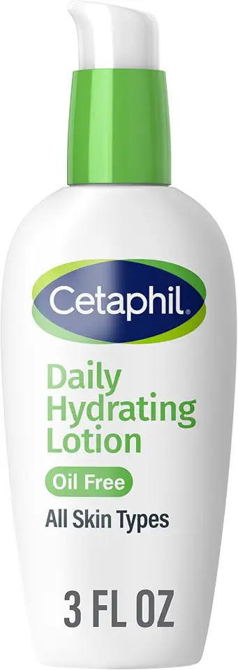Cetaphil Daily Hydrating Lotion for Face, With Hyaluronic Acid, 3 fl oz, Lasting 24 Hour Hydration, for Combination Skin, No Added Fragrance, Non-Comedogenic