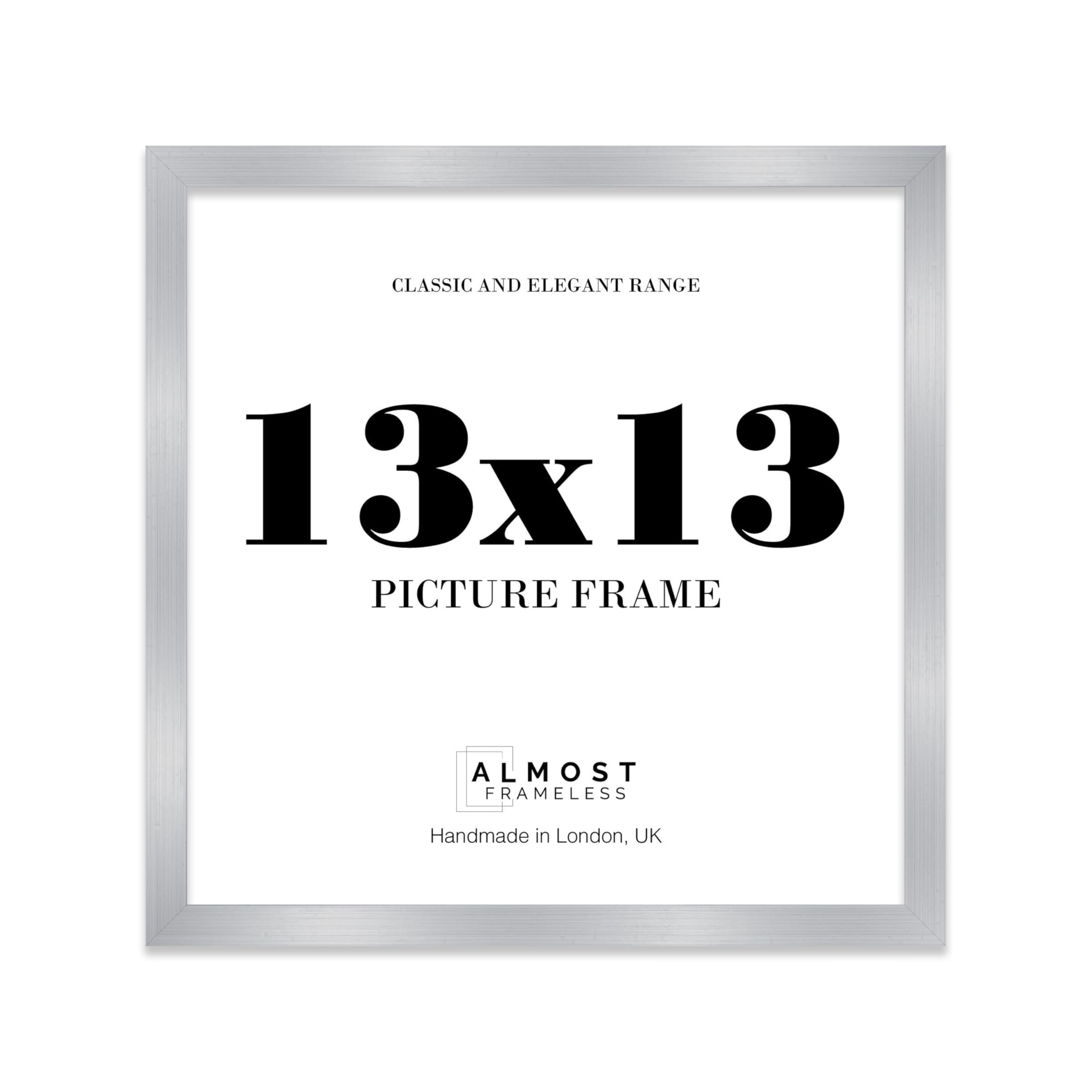 13x13 Silver Picture Frame for Square Photos, Posters, Prints & Artwork, (27.9 x 35.6cm) Wall Display Thin Edge Photo Frame for Home, Office, Gallery Wall, 1 Pack