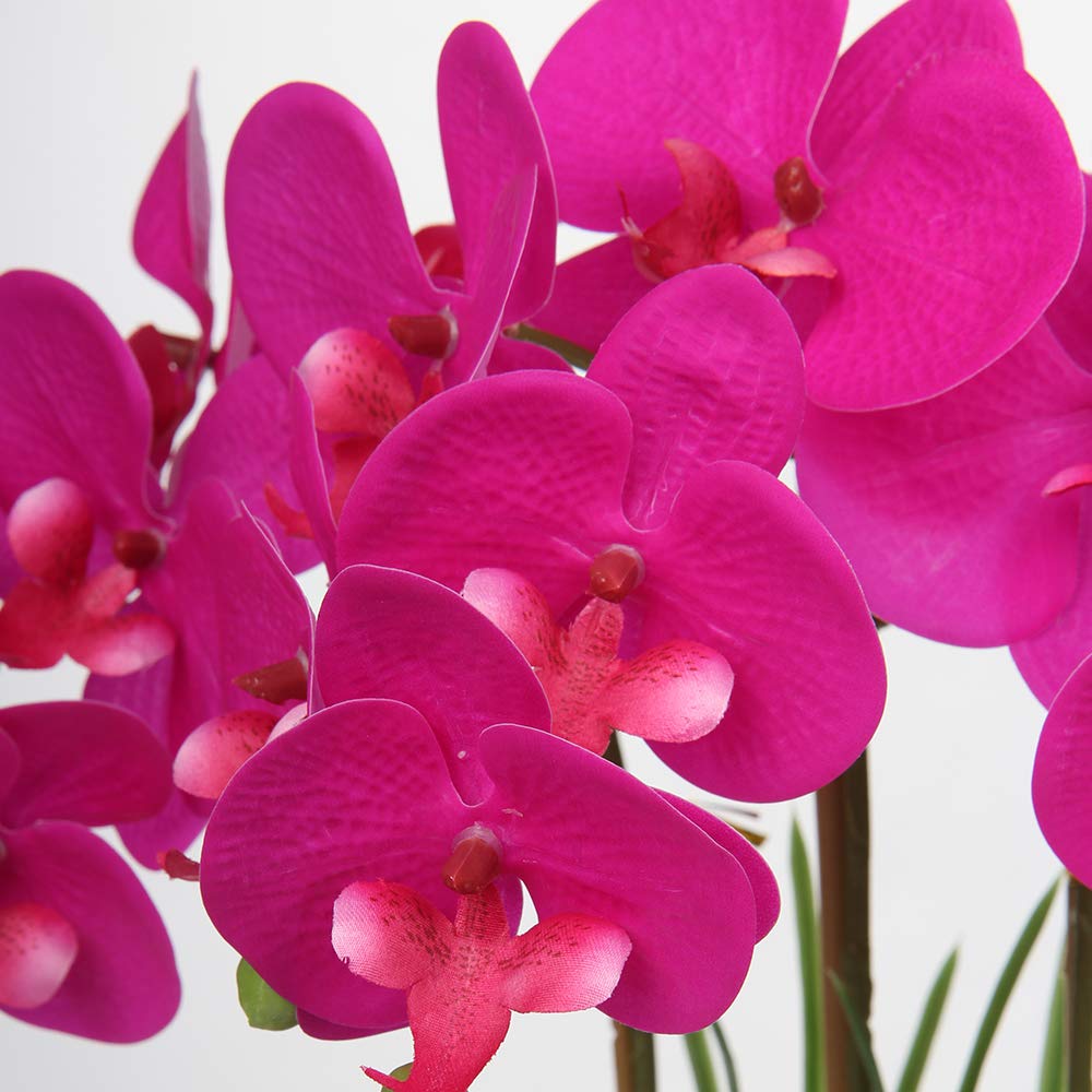 Kunstpflanze Orchideen Künstliche Deko Blumen Kunstblumen Wie Echt Mit Real-Touch Blüten im Keramiktopf Tischdeko Fensterbank Deko, Höhe 44 cm, Lila