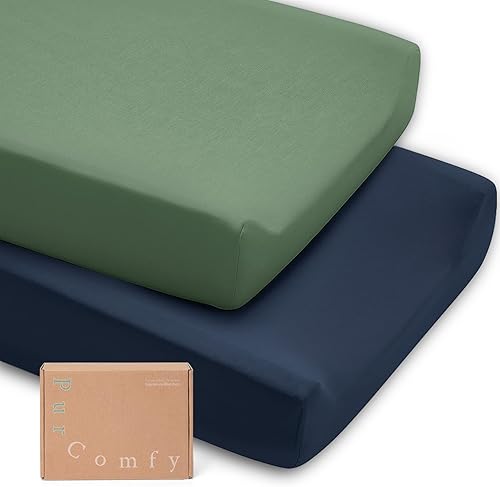 Vista 10 de PurComfy Sábanas Ajustables Supersuaves para Pack and Play, Sábanas Premium de Viscosa de Bambú para Mini Cuna, Sábanas de Colchón Pack N Play