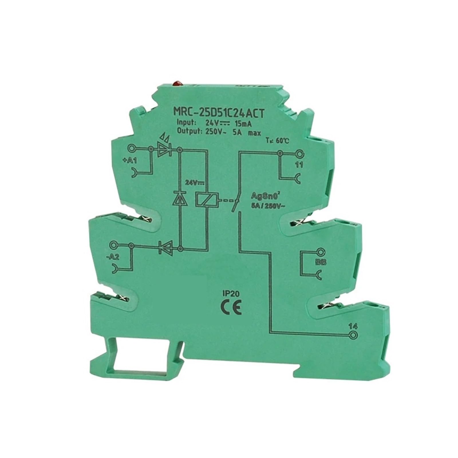 Relais temporisé 24V MRC-25D51C24ACT avec module ultra-thin de couplage PLC et contacteur 5A