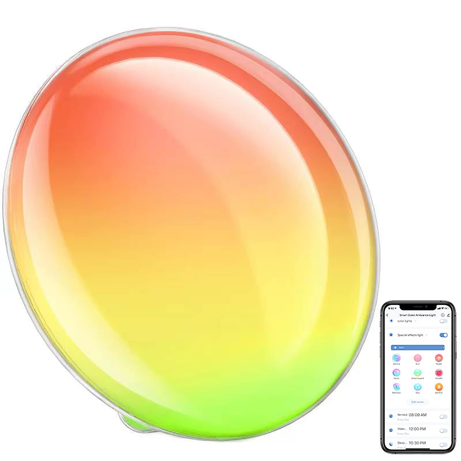 Luce Ambientale LED WiFi Smart - Controllo App, sincronizzazione con Musica, Controllo vocale, Funzione di temporizzazione, Lampada da Comodino, Luce d'atmosfera per Tavolo da Pranzo
