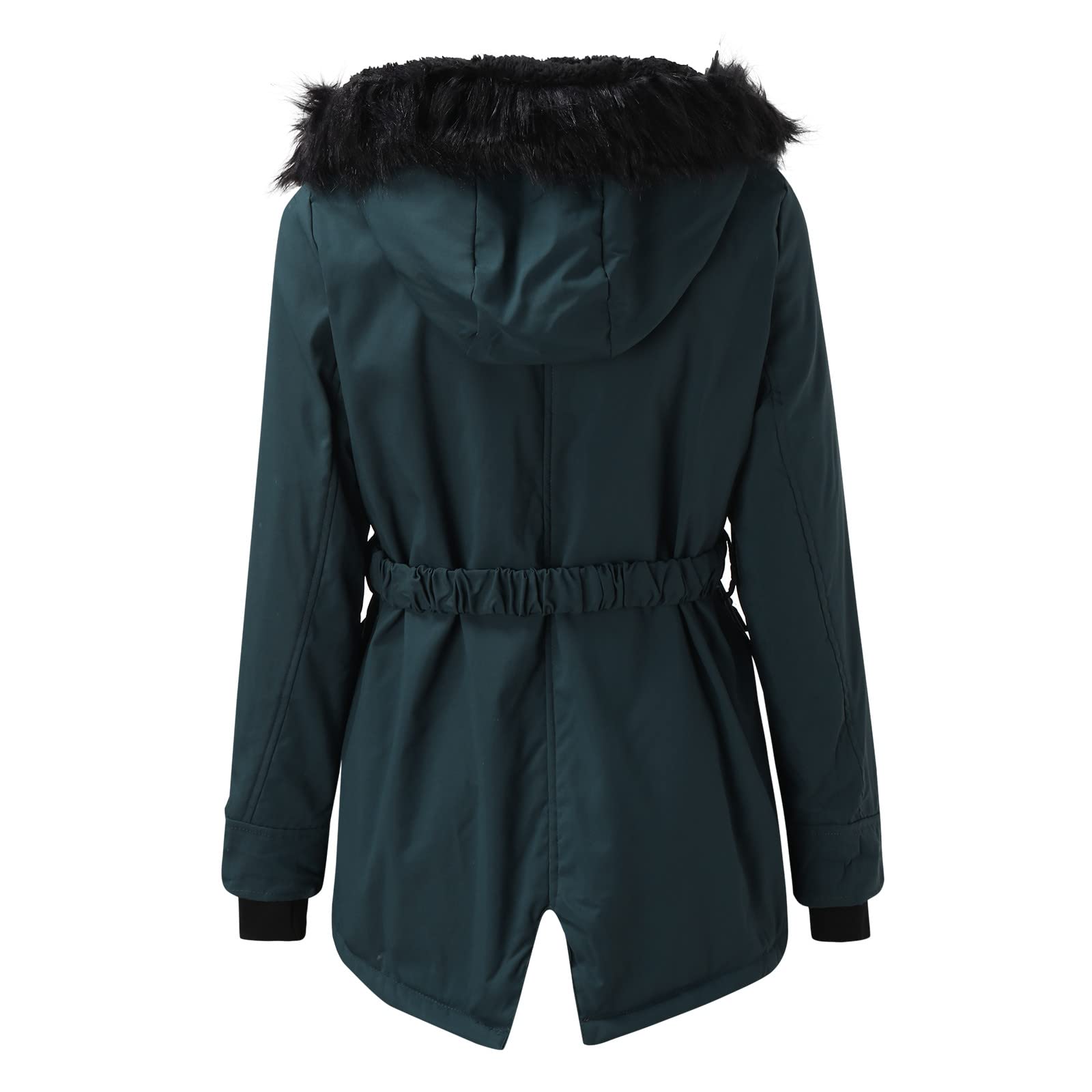 DeaAmyGline Winterjacke Damen Lang mit Fell Kapuze Warme Kunstpelz Gefüttert Winter Jacke Mantel Parka Wintermantel Dicker Winterparka Daunenjacke Trenchcoat Pelzmantel Große Größen Baumwolljacke