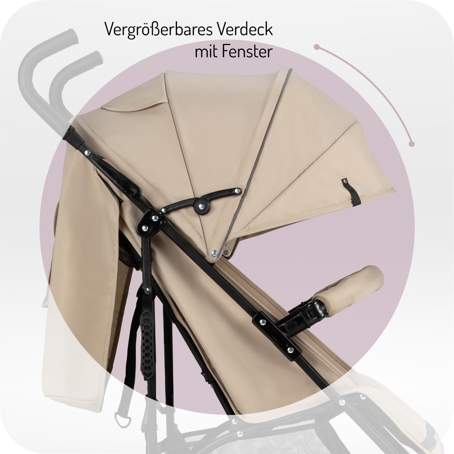MoMi AKIRA Kinderbuggy Kinderwagen ab 6 Monaten (bis 15 kg), verstellbarer 5-Punkt-Sicherheitsgurt, Babytasche, Einkaufskorb, Regen- und Insektenschutz.