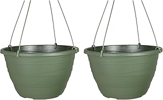 The HC Companies 13 Inch Wrapt Hanging Planters, Lightweight UV-Resistan...