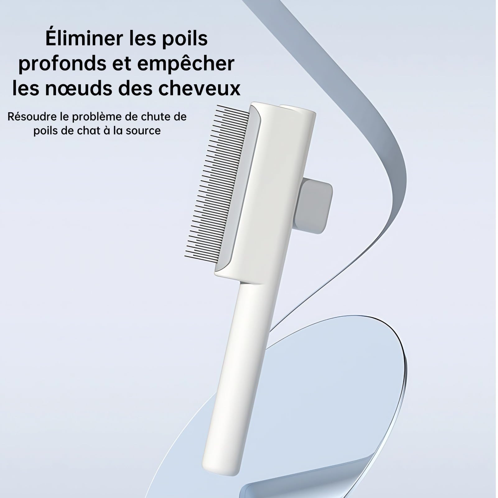 Brosse anti-poils automatique pour animaux, brosse universelle pour chats et chiens, désheddante puissante pour éliminer les poils morts, lot de 2 (blanc et vert)