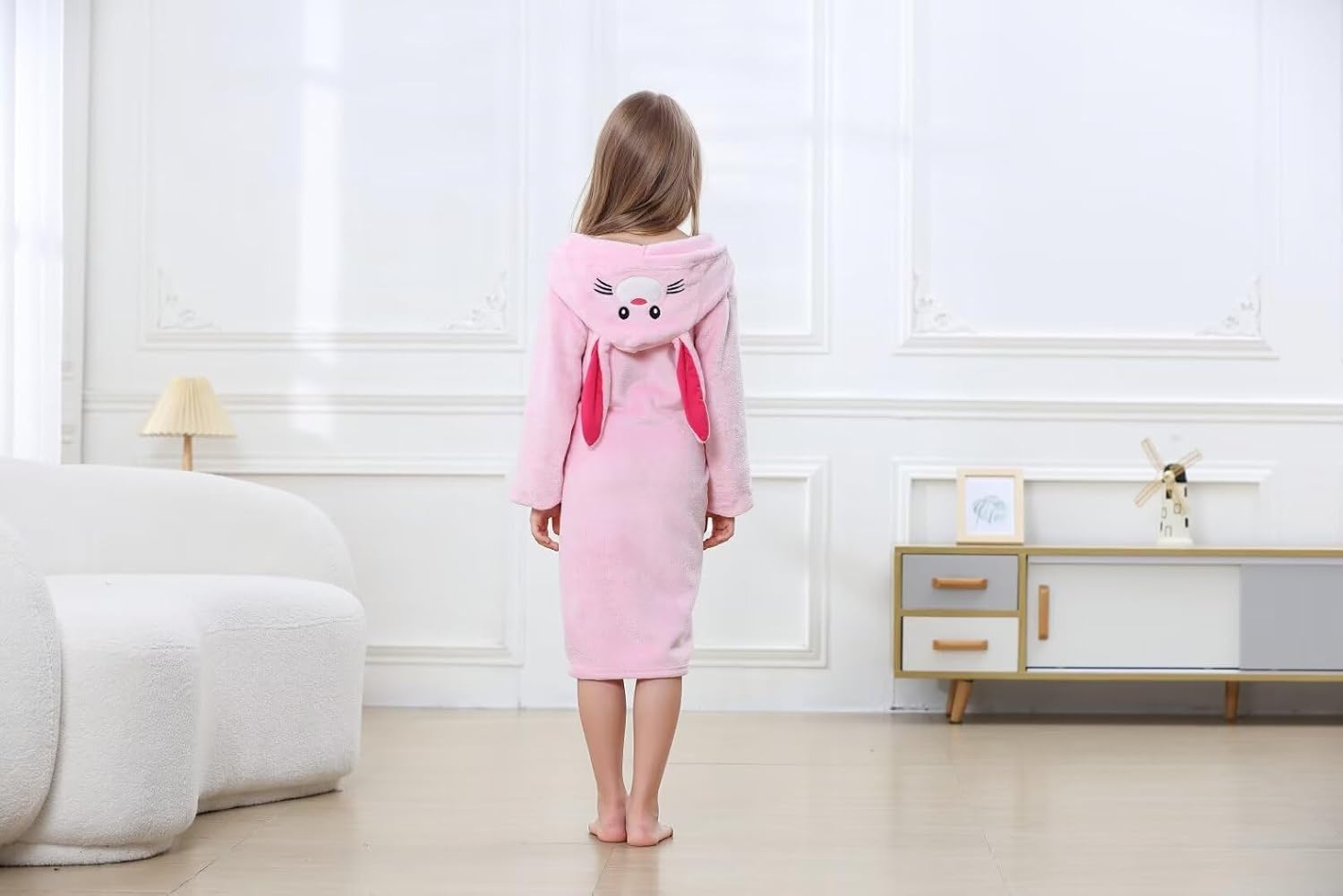 JUNG KOOK Toddler Baby boys Girls Cartoon Bathrobe Flannel Robe Winter Night-robe
