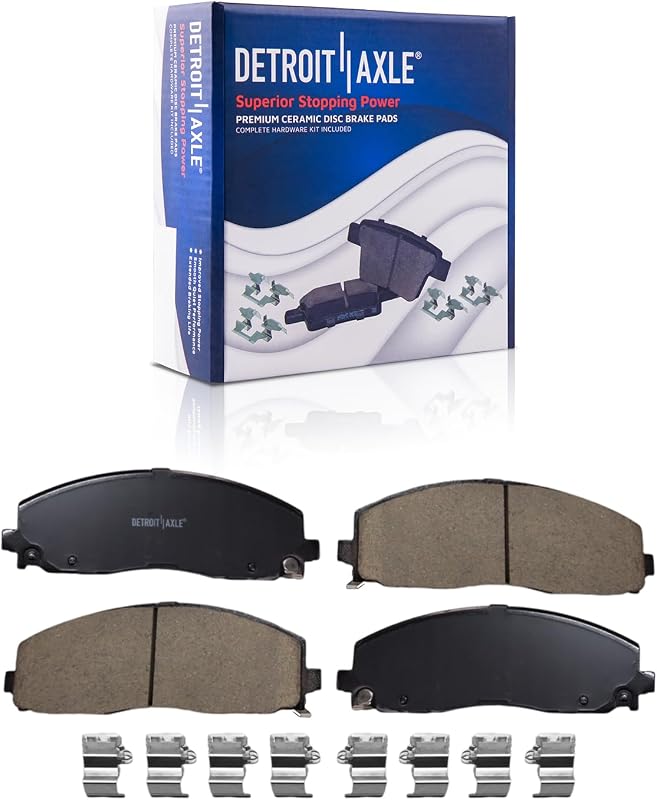 Pastilhas de freio dianteiras cerâmicas Detroit Axle P-2187 para Jeep Wrangler e Gladiator – Kit com 2 unidades